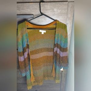 Coldwater creek Brown colorful sweater XL